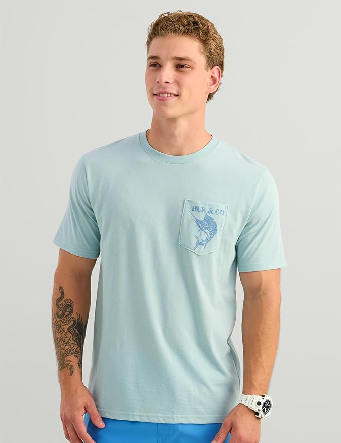 HUK Mens Performance Fishing Logo Tee, Short Sleeve T-Shirt for Men