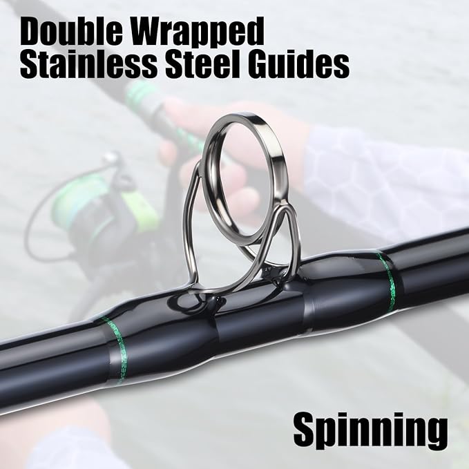 Sougayilang Catfish & Inshore Spinning Combo – 30LB Drag, 4.7:1, 13+1 Bearings, 2-Piece Medium Heavy Rod for Catfish, Striper, Redfish, Carp – Bottom Fishing