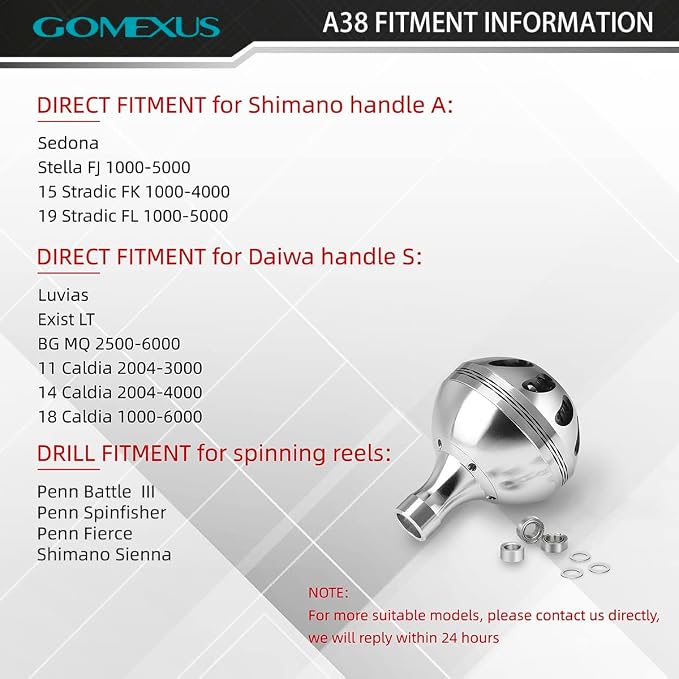GOMEXUS Power Knob Compatible for Shimano Daiwa Spinning Reel Fishing Reel Handle Knob