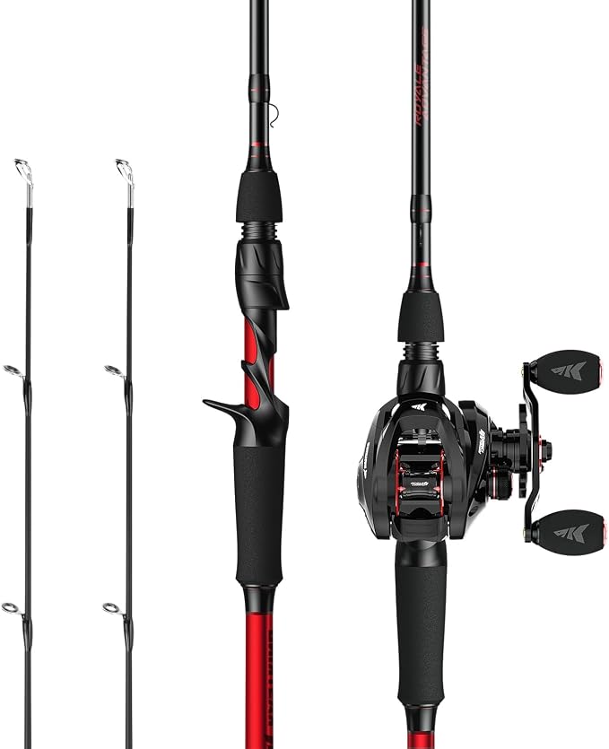KastKing Royale Legend II Twin Tip Fishing Rod and Reel Combo, 7.2:1 Gear Ratio, Right Hand Casting Reel, 7'3'' MH Power Casting Rod