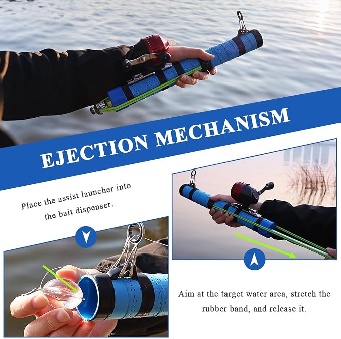 SUFFUSE Fishing Rod, Portable Catapult Lure Fishing Tools, Saltwater and Freshwater Great Gear for Traveling