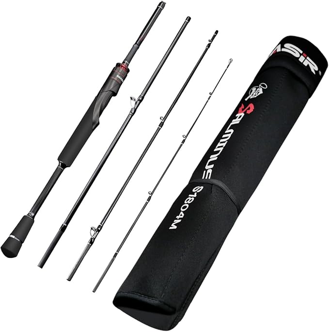 SEASIR Salminus Travel Fishing Rod, 4 Piece Spinning Rod Medium/Medium Heavy Biatcaster Rod, XF Baitcasting Rod, Portable, 40T Carbon Fiber, Fuji O, EVA Grip, Saltwater Freshwater Bass Trout Big Fish