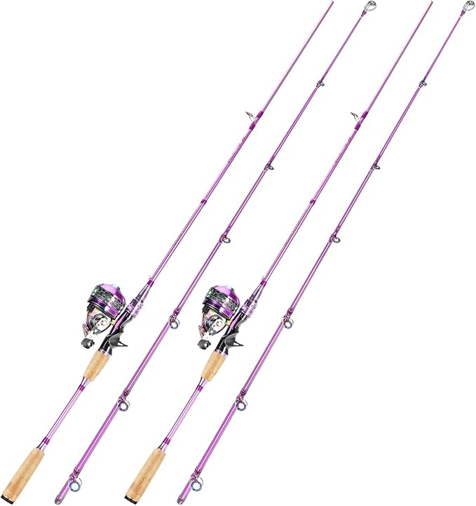 Souagyilang Spincast Fishing Rod Reel Combo,2 Pieces Medium Heavy Pole with Super Smooth Reel Trouble-Free Push-Button Bait Casting Design for Freshwater Bass Fishing