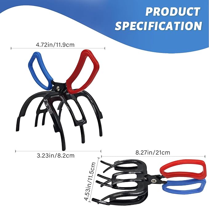 3 Claw Fish Gripper, 2026 Upgraded Metal Fishing Pliers Gripper, Multifuctional Fish Grippers for Fishing, Fish Grabber Tool for Most Freshwater Fish and Crab