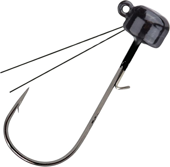 Reaction Tackle Tungsten Mushroom Head Jig Heads, Ned Rig Shroom Jigs for Finesse Bass Fishing, Stand Up Bait with Weedless and EWG Hook Options (5-Pack)