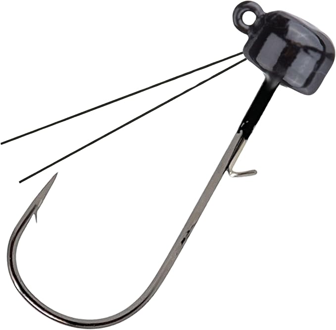 Reaction Tackle Tungsten Mushroom Head Jig Heads, Ned Rig Shroom Jigs for Finesse Bass Fishing, Stand Up Bait with Weedless and EWG Hook Options (5-Pack)