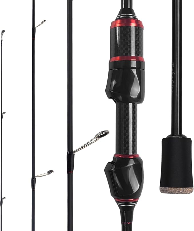 Eupheng Echolite Ultralight Spinning Fishing Rod, IM8 Graphite Blank Fast Action for Trout Bass, 2-Piece & 3-Piece Portable Travel Design with EVA Handle & Ceramic Guides