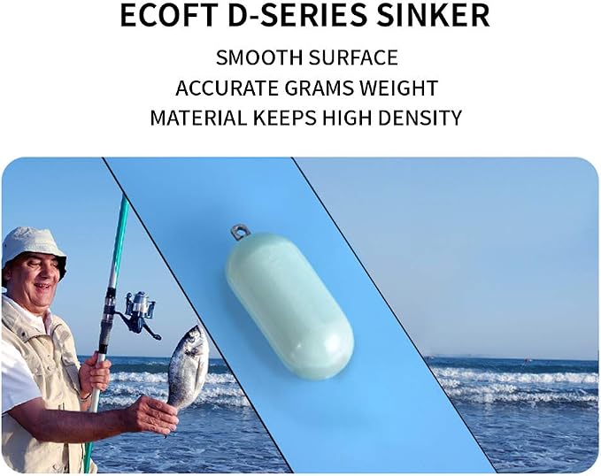 Lead Free Fishing Weights Sinkers 80g-1000g Coated Raindrop Weights Bank Sinkers Cylindrical Deep Drop Weights Assorted Sizes Bag Non-Lead Fishing Weights Saltwater for Bottom Fishing