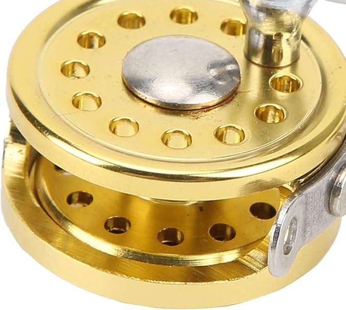 VBESTLIFE Mini Fishing Reel Keychain, Aluminum Alloy Fly Reel Key Ring Keychain Pendant Decorative Anglers