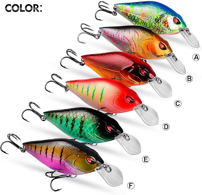 PROBEROS Crankbaits Set Fishing Lure Hard Baits Swimbaits Boat Ocean Topwater Lures Kit Fishing Tackle Hard Baits Set for Trout Bass Perch Fishing Topwater Lures Set
