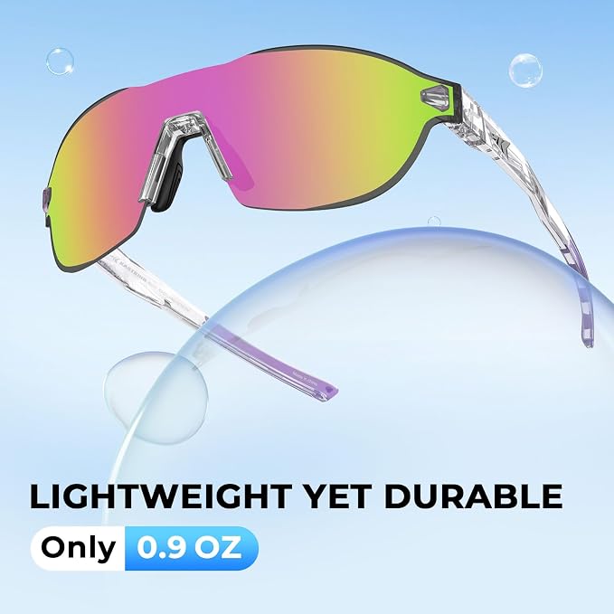KastKing Nizini Polarized Sports Fishing Sunglasses, With PuriVex Protective Lens Coating, Rimless Wrap Design, Men Women
