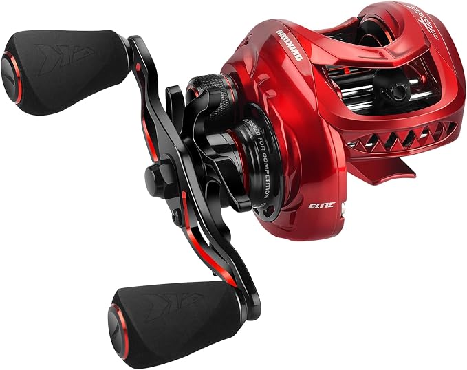 KastKing MegaJaws Elite Baitcasting Fishing Reel, New AutoMag Dual Braking System, Only 6.7oz, 17.64 LBs Carbon Fiber Drag, 11+1 Shielded BB, High Speed 5.4:1 to 9.1:1 Gear Ratios