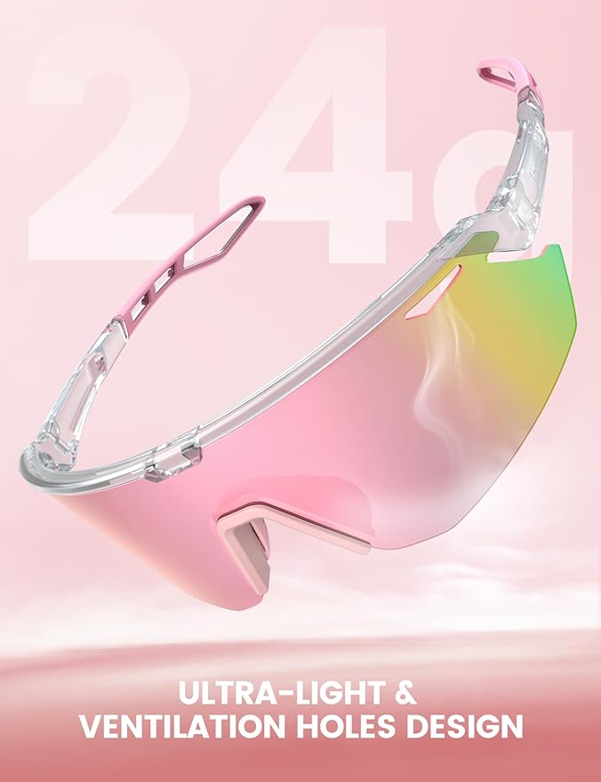 Lamicall 24g Polarized Sports Sunglasses for Men Women - UV400 Protection Sun Glasses for Baseball Running Cycling Fishing