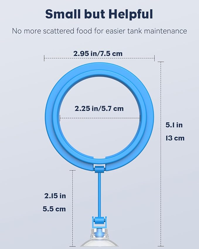 Pawfly Fish Feeding Ring for Aquarium, Feeding Ring with Suction Cup, Small Round Fish Feeder Ring Circle Floating Food Feeder for Betta Goldfish Guppy Turtle