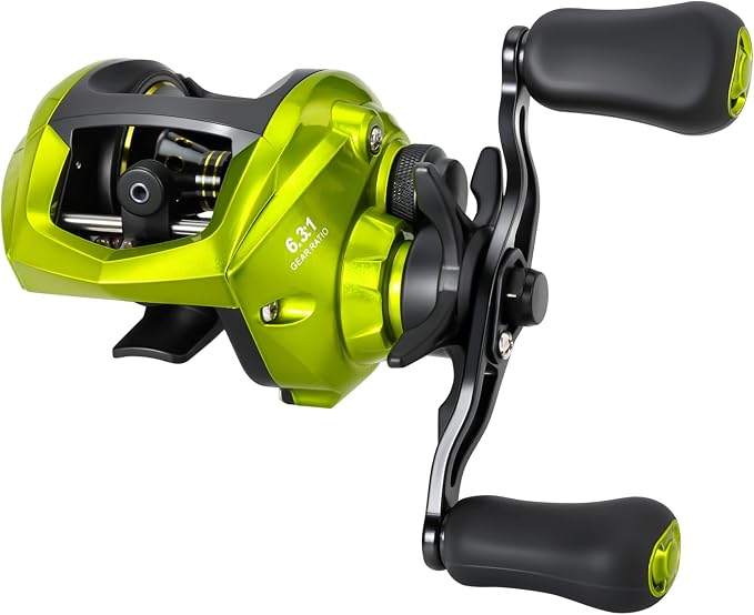 Sougayilang Baitcasting Fishing Reel, 8:1 High Speed Gear Ratio Super Smooth and Powerful Low Profile Baitcaster Reel with Maganic Brake System for Freshwater,Saltwater
