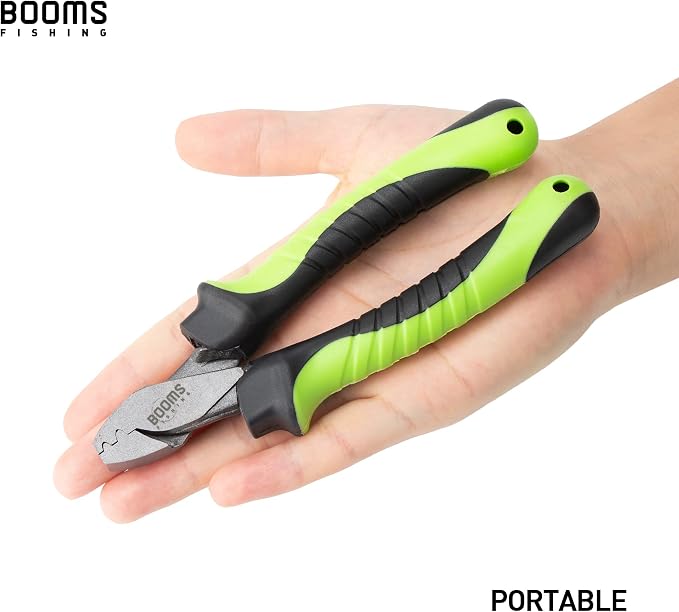 Booms Fishing CP2 Fishing Crimping Tool for Single-Barrel Sleeves, Green