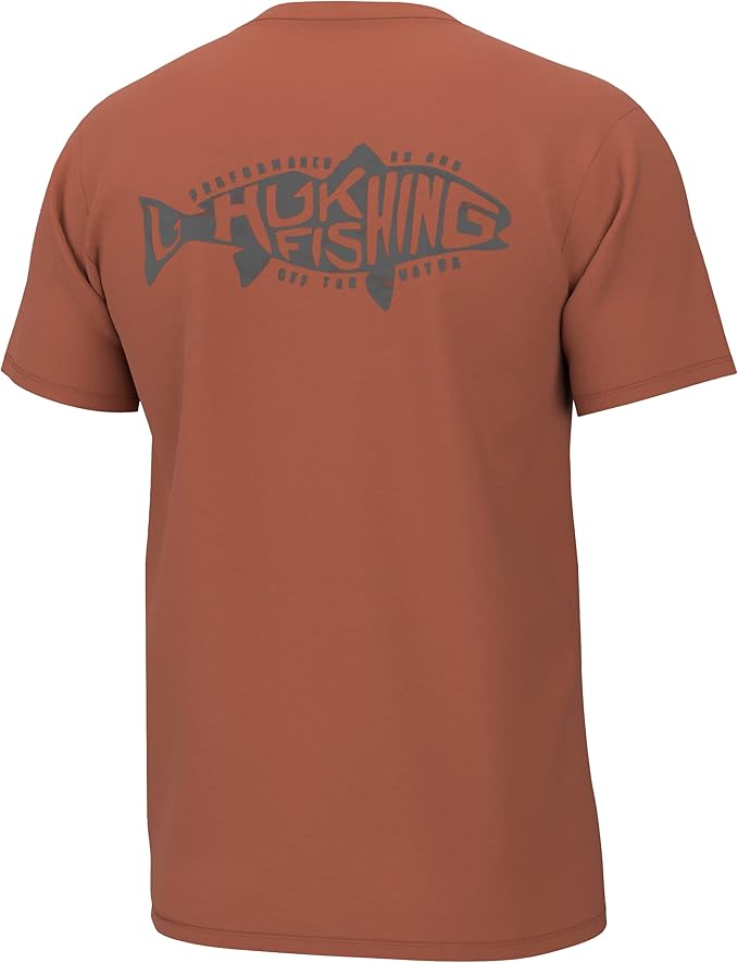 HUK Mens Performance Fishing Logo Tee, Short Sleeve T-Shirt for Men