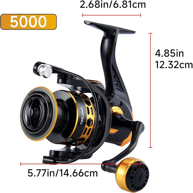 HAUT TON Dolphin Advance Edition Spinning Reel,5.2:1Gear Ratio,22LBS,5+1BB,Backlash Free Bearing,Sealed Drag System,Saltwater,Freshwater Fishing Reels