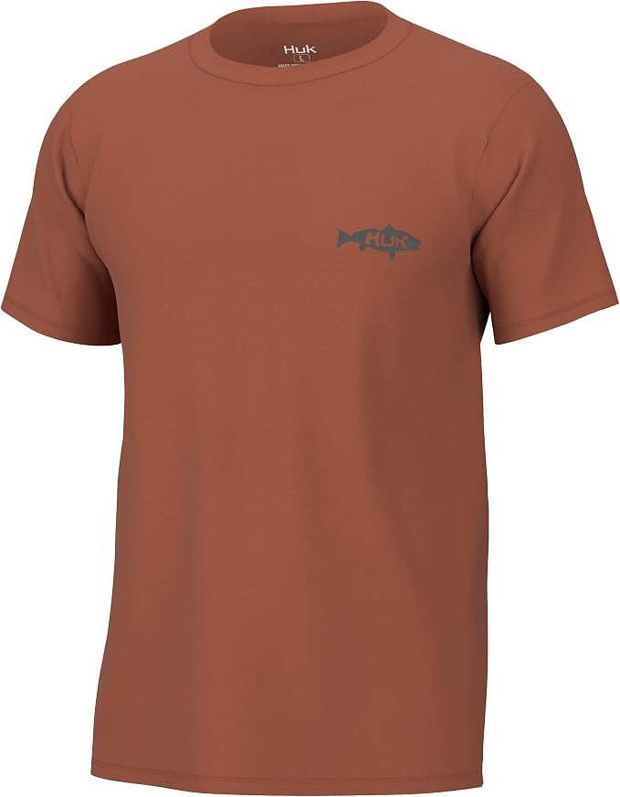 HUK Mens Performance Fishing Logo Tee, Short Sleeve T-Shirt for Men