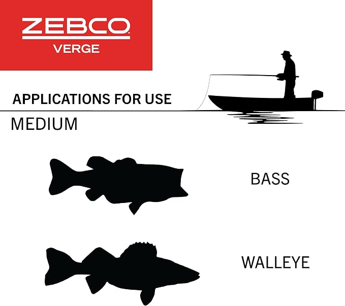 Zebco Verge Spinning Reel and Fishing Rod Combo, Changeable Right- or Left-Hand Retrieve, Pre-Spooled with Zebco Fishing Line