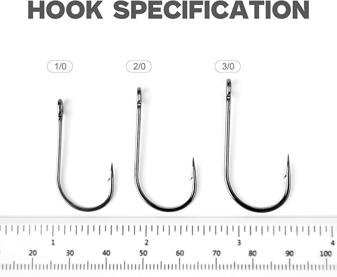 50pcs Trailer Fishing Hooks for Short Strikes – 1/0, 2/0, 3/0 with Beads - Pair with Spinnerbait, Flipping Jig, Jig Head etc.