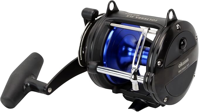 Okuma Solterra SLX Single Speed Levelwind Lever Drag Saltwater Trolling Reel, SLX-50Lb, 520yds-50lb, Black