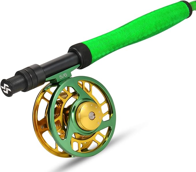 Sougayilang Standard Fly Fishing Combo Starter Kit, 5/6 Weight 9' Fly Rod with SuperPolymer Handle, Accessories, Carrying Case, Fly Box Case & Fishing Flies