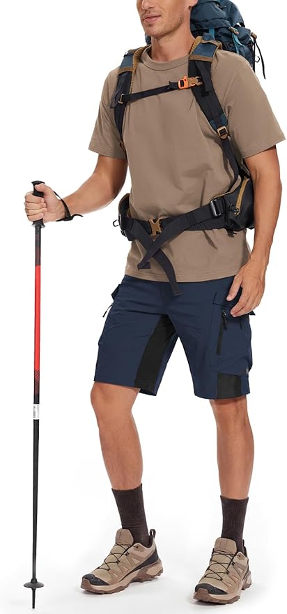 XKTTAC Men's Outdoor Quick Dry Lightweight Stretchy Shorts for Hiking, Tactical, Camping, Travel with 6 Pockets