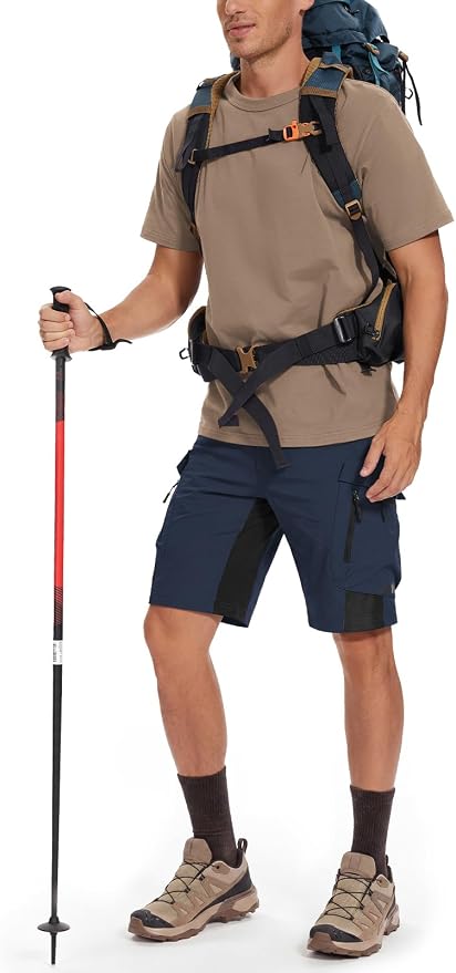 XKTTAC Men's Outdoor Quick Dry Lightweight Stretchy Shorts for Hiking, Tactical, Camping, Travel with 6 Pockets