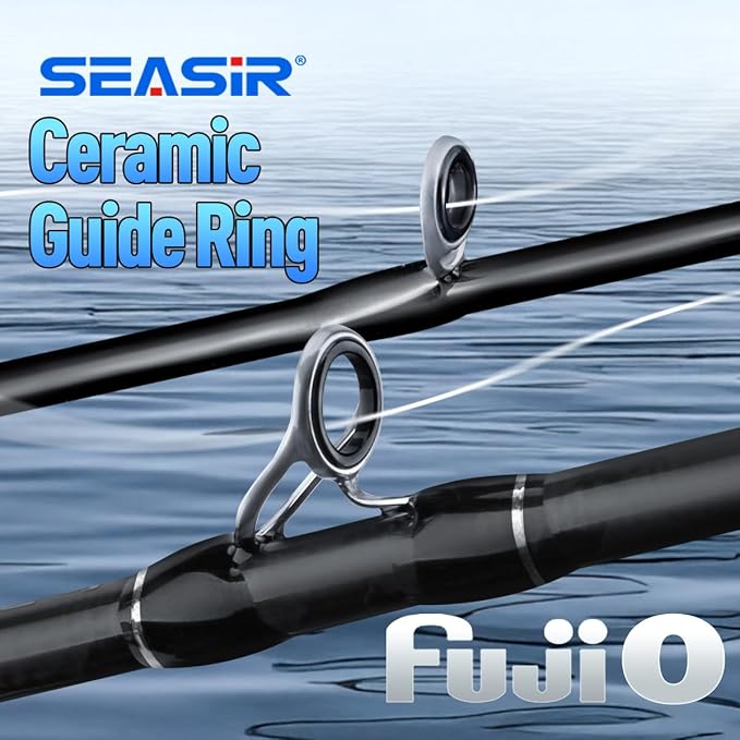 SEASIR Riveria Ultralight Fishing Rod, BFS Spinning Baitcasting Rod, 40T Carbon Fiber Baitcaster Rod, 10 Piece Casting Rod for Freshwater Bass Trout, Fuji O Ring Guide, EVA Handle, Fast, Black