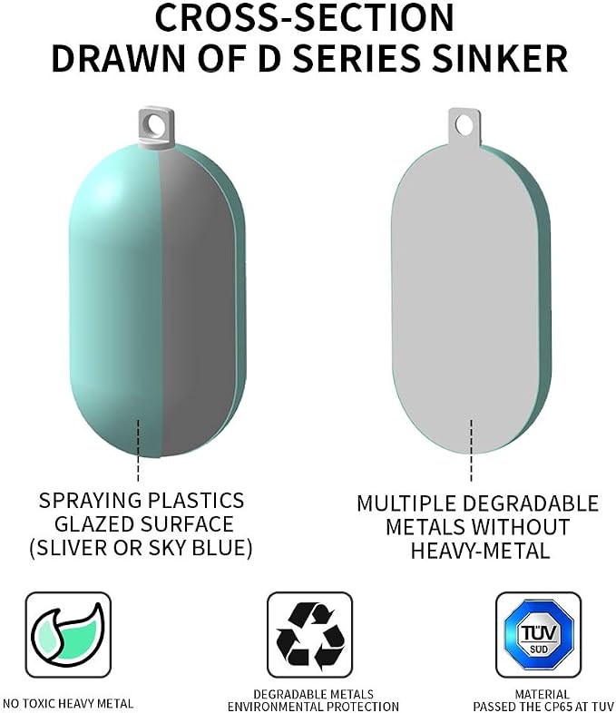 Lead Free Fishing Weights Sinkers 80g-1000g Coated Raindrop Weights Bank Sinkers Cylindrical Deep Drop Weights Assorted Sizes Bag Non-Lead Fishing Weights Saltwater for Bottom Fishing