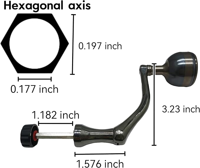 Fishing Reel Crank Handle Grip Knob Ergonomic Spinning Wheel Handle Non-Slip Rotary Control Arm with Tension Ball Tackle Replacement Part