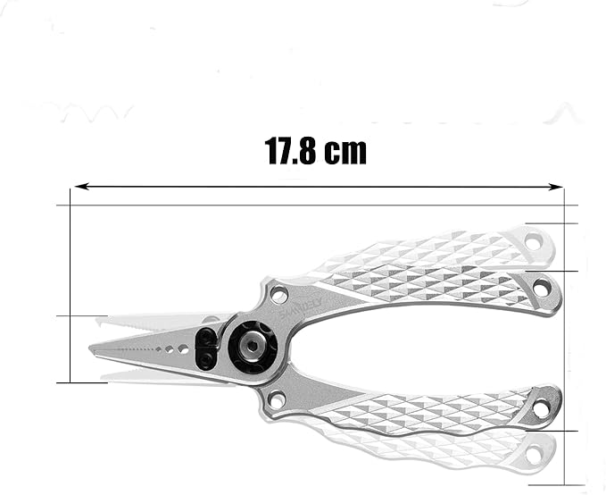 7" Fishing Pliers, Fishing Pliers Saltwater, Hook Remover, Aluminum, Split Ring Pliers, Line Cutter, Fishing Tool, Fish Pliers, Fishing Gifts, Saltwater Fishing Gear