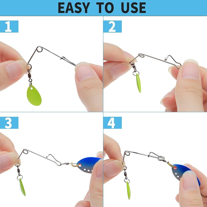 Fishing Spinnerbait Smooth Spoons Kit Fishing Spinner Blades Smooth Spoons Rigs with Willow and Teardrop Making Fishing Lures Replacement Accessories