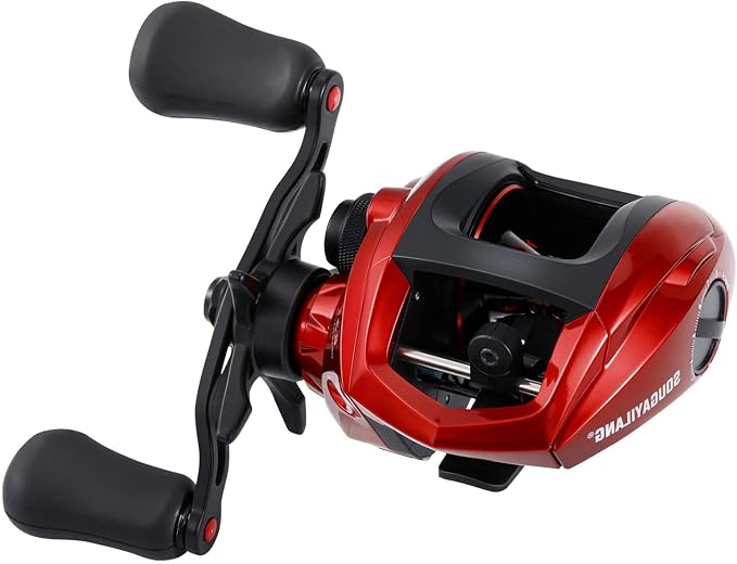 Sougayilang Baitcasting Fishing Reel, 8:1 High Speed Gear Ratio Super Smooth and Powerful Low Profile Baitcaster Reel with Maganic Brake System for Freshwater,Saltwater