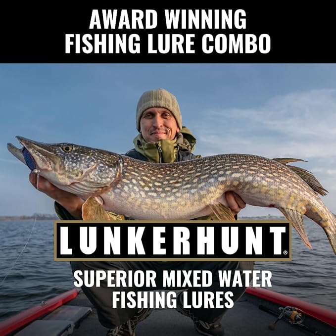 LUNKERHUNT Deep Diving Crankbaits – 4-Pack | Premium Hard Bait Fishing Lures for Bass, Walleye & Saltwater | Ideal for Deep Water Action