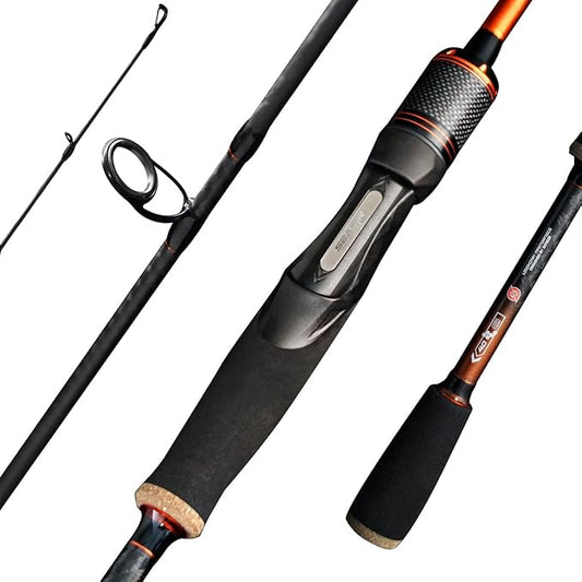 SEASIR CastX Medium Heavy Fishing Rod, Medium Light Spinning Casting Rod, 2 Piece Baitcasting Rod, Saltwater Freshwater Baitcaster Rod, Fast Action, 40T Carbon Fiber, EVA & Cork Grip, Zirconia Ring