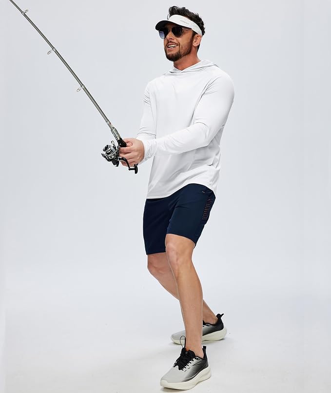 ZITY 5 Pack Mens UPF 50+ Hoodie Shirts Sun Protection Fishing Shirt Fast Dry Lightweight for Athletic Hiking Workout