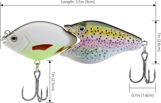 BASSROCK Fish Group Single Jointed Swimbait Bass Fishing Lure Hard Bait 3.5” 11/16oz