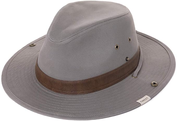 TOP-EX Cotton Aussie Outback Safari Hat, UPF 50+ Sun Hat Wide Brim with Chin Strap, Breathable Packable Bush Hat Men Women
