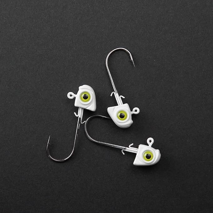 OJY&DOIIIY Swimbait Jig Heads with Chartreuse Fish Eye, 1/8 3/16 1/4 3/8 1/2oz Jigheads for Freshwater&Saltwater Fishing 10/15 Pack