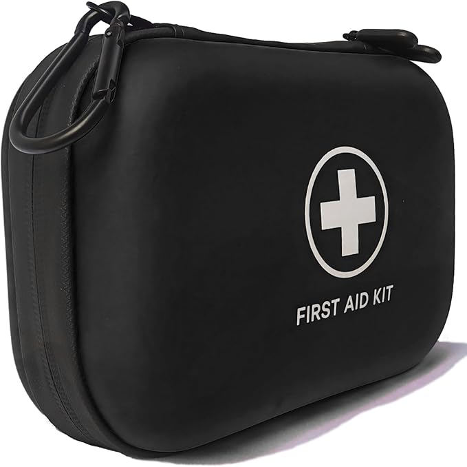 First Aid Kit 196 Piece Waterproof Medical Kit Hard Shell Portable, Black | Waterproof Hard Shell Portable Emergency Kits for Home, Camping, Cars, Hiking, Travel, Outdoor, Adventure