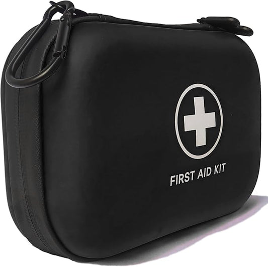 First Aid Kit 196 Piece Waterproof Medical Kit Hard Shell Portable, Black | Waterproof Hard Shell Portable Emergency Kits for Home, Camping, Cars, Hiking, Travel, Outdoor, Adventure