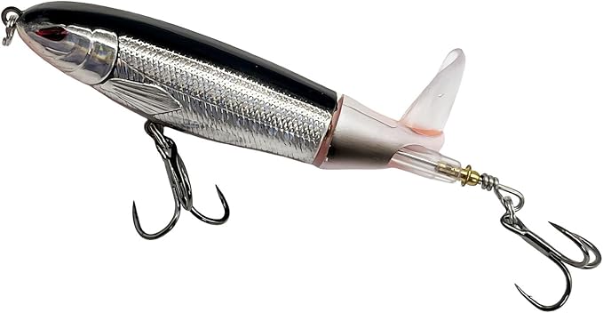 Bestac Topwater Fishing Lures Set Popper Lures for Bass Catfish Pike Perch Bass Lures with Floating Rotating Tail Artificial Hard Bait Multiple Colors