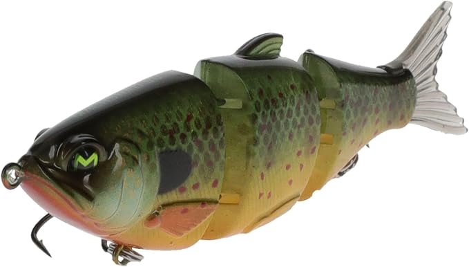 Lew's MachShad Fishing Lure, Lipless Jointed Swimbait, Realistic Swimming Action, Slow Sinking, Size 4 Mustad KVD Elite Short Triple Grip Treble Hooks