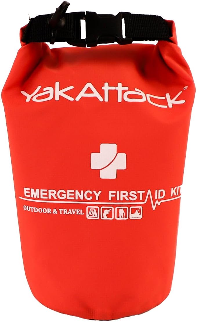 YakAttack Waterproof First Aid Kit for Boating & Kayaking with Dry Bag | Emergency Medical & Survival Essentials | Outdoors & Travel Gear | Water Proof First Aid Drybag | Compact & Lightweight
