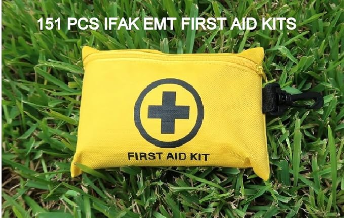 Galaxylense 151 Pcs First Aid Kits Small for Survival Emergency Trauma Military Tactical Medical School Office Home Hunting Camping Hiking Traveling Fishing IFAK EMT Bag Multi Selection (10 Sets)