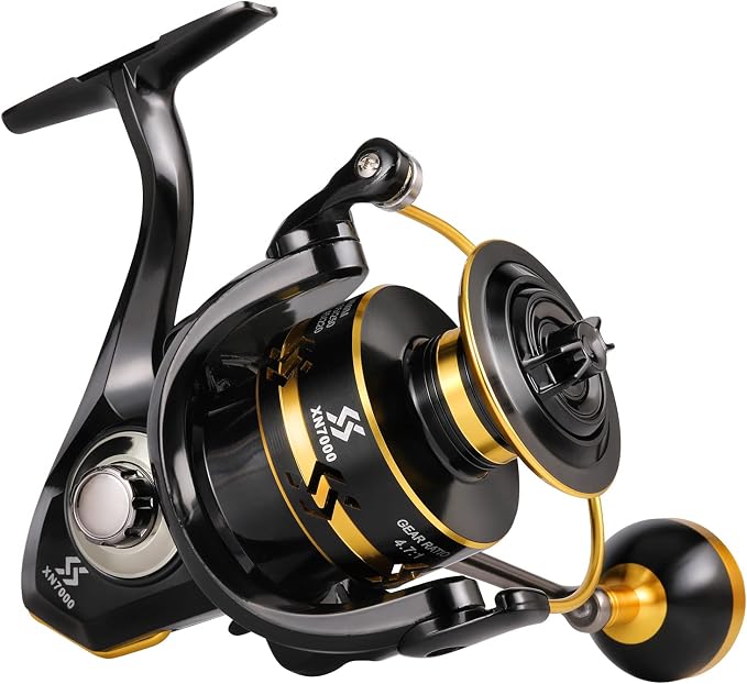 Sougayilang Spinning Reels Light Weight Ultra Smooth Powerful Fishing Reels Red & Blue & Golden