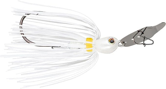 Strike King Thunder Cricket Fishing Lure, Vibrating Swim Jig, Silver Blade, 4/0 Jungle-Style Flipping Hook
