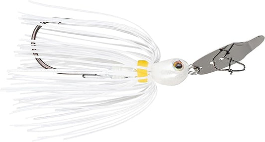 Strike King Thunder Cricket Fishing Lure, Vibrating Swim Jig, Silver Blade, 4/0 Jungle-Style Flipping Hook